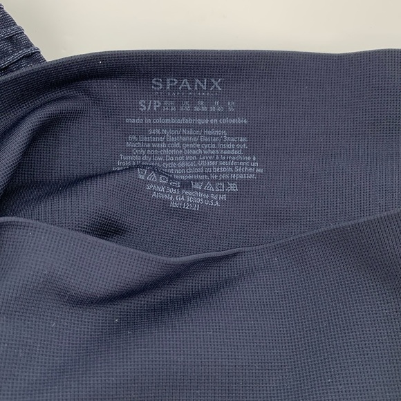 SPANX Look At Me Now seamless moto leggings navy blue indigo textured Small - Picture 6 of 6